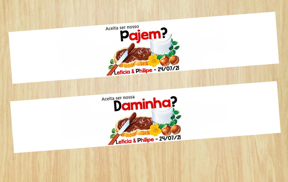 Arte Digital Nutella de 140gr- Daminha e Pajem Casamento