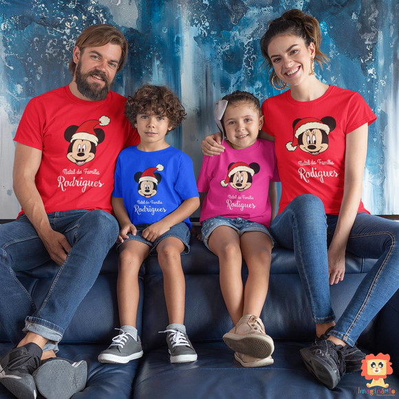Camisetas Natal em Família Mickey e Minnie Disney