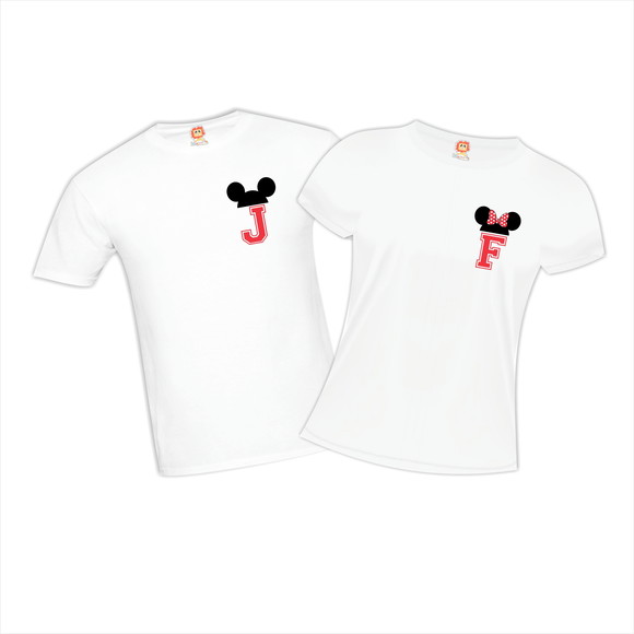 Kit 7 Camisetas Iniciais Disney Mickey e Minnie