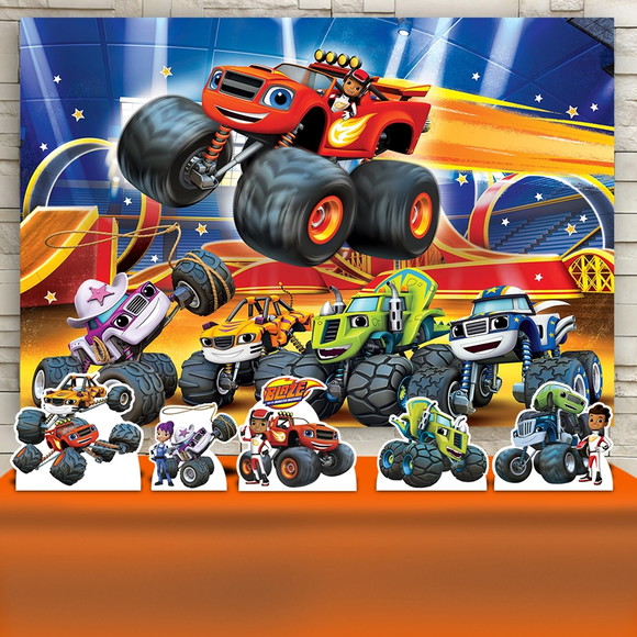 Kit Festa Prata Painel + Display Blaze e os Monster Machines