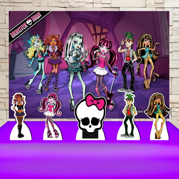 Kit Festa Aniversário Prata Painel + Display Monster High