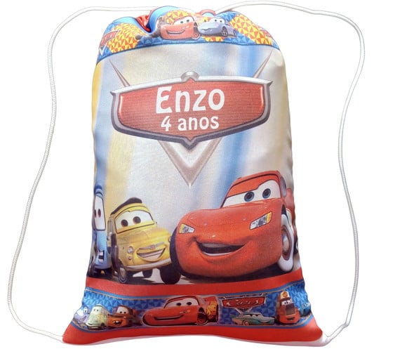 Mochilinha Sacolinha Personalizada Carros