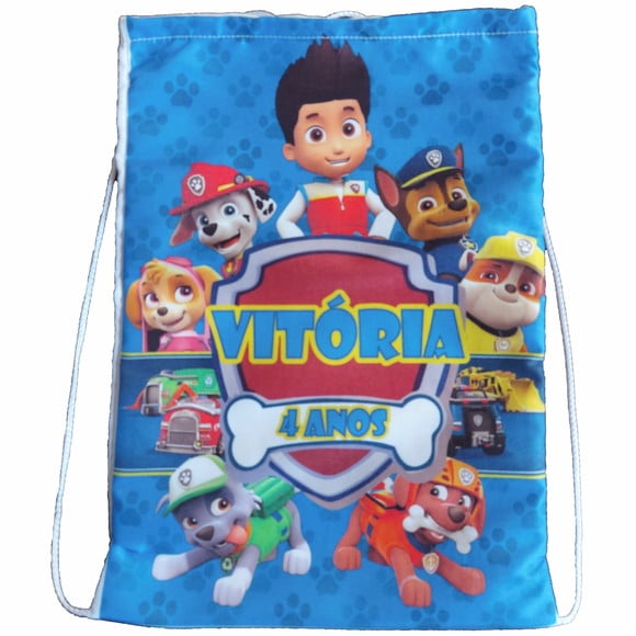Mochilinha Sacolinha Personalizada Patrulha Canina
