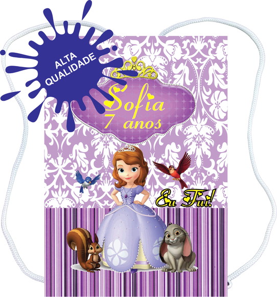 Mochilinha Sacolinha Personalizada Princesa Sofia