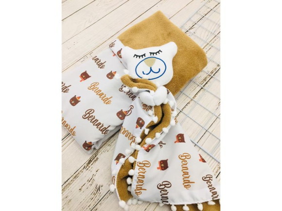 Manta com Naninha Personalizado Urso de Outuno