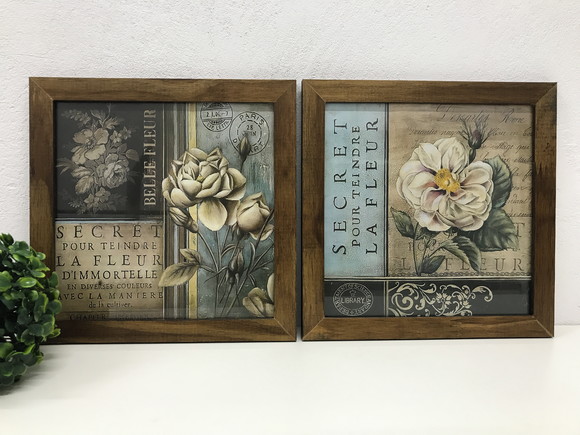 Kit Quadros Decorativos Flores Rustico