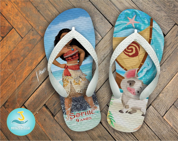 Brinde Chinelo Aniversário Infantil - Moana