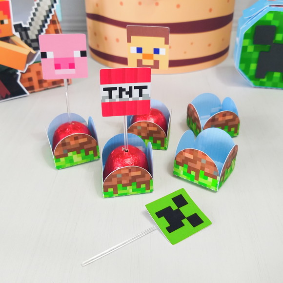 35 Forminhas + Topper Minecraft