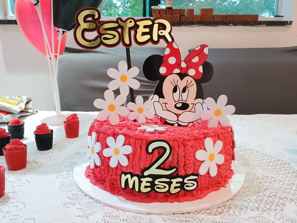 Topo de Bolo Minnie Vermelha