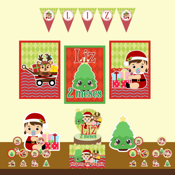 Arquivo Digital Kit Só Um Bolinho Natal Menina #1
