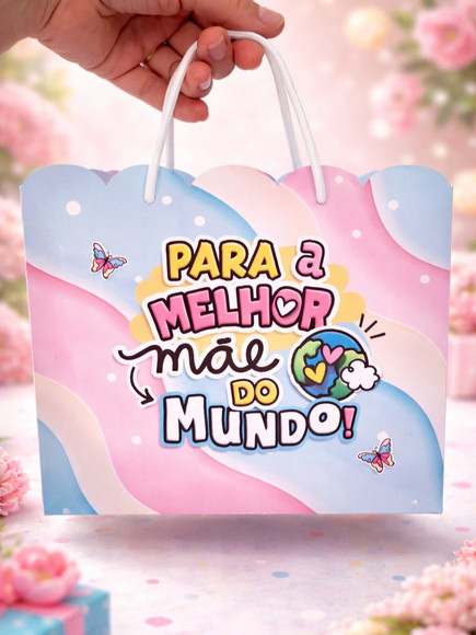 Sacola Dia das Mães Presente Delicado 15,5 X19,5 X7 cm