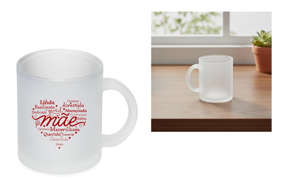 Caneca Vidro 350ml Dia das Mães Personalizada