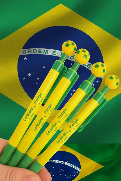 Caneta Plástica Bola Personalizada Copa do Mundo