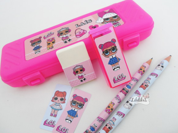 Lembrancinha Lol - Estojo com Kit Escolar Mod 1