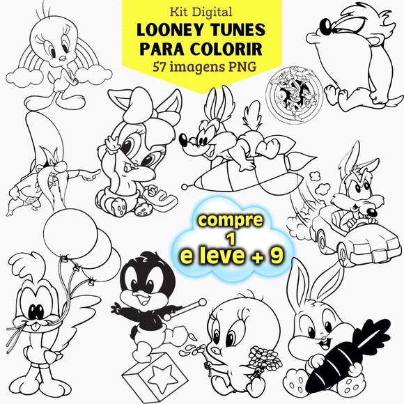 Kit Digital Looney Tunes para Colorir
