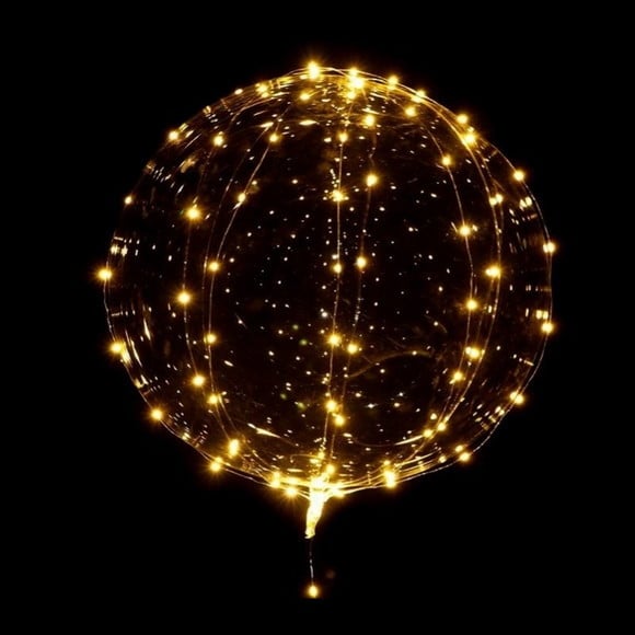 10 Unidades Baloes Bubble Led Banco Quente 45 cm Completo