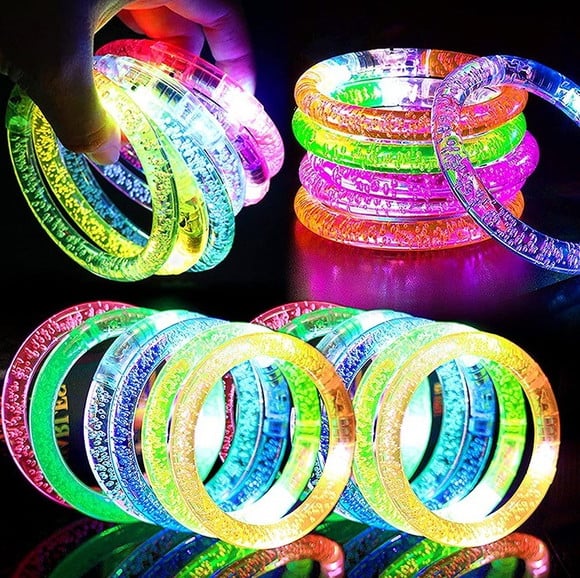 30 Pulseiras de Led Bracelete Pisca Neon Balada Festa