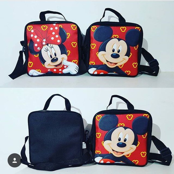 Bolsinha Lancheira Mickey e Minnie 20x20