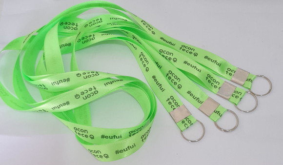 Cordão de Cetim Personalizado Crachá 15mm-40cm de Compriment