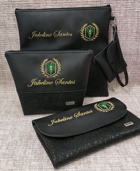 Kit brilho, 3 peças personalizadas.