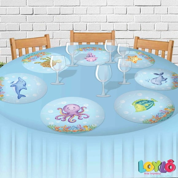 Sousplat Personalizado Fundo do Mar (25cm)