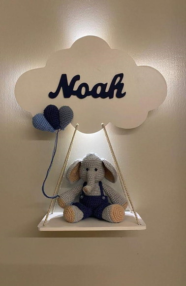 Nuvem com Led Nome e Balanço