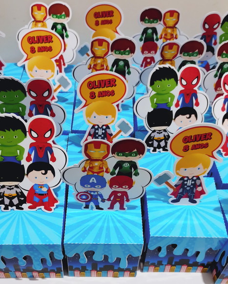 Caixa Cubo Personalizada Super Heróis Baby