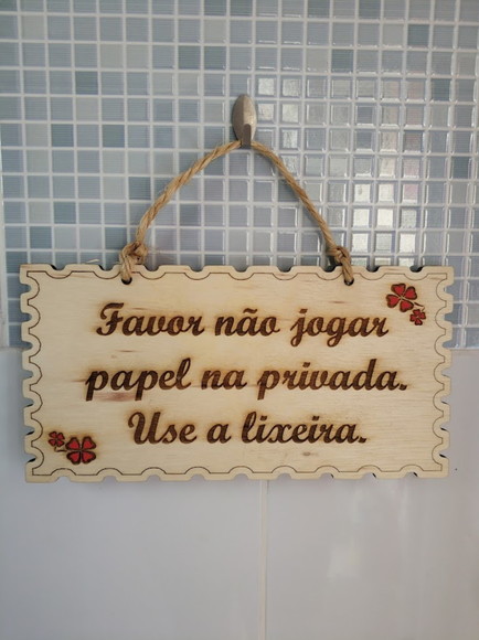 Plaquinha Madeira com Frases Personalizadas Variadas