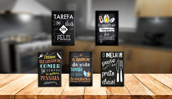 Frases Lousa Placas Imã Décor de Qualidade em Alumínio