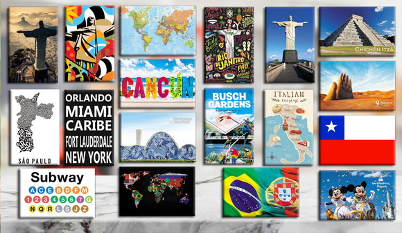 Imã Dècor de Geladeira Lembrança Viagem Lugares Turísticos 3