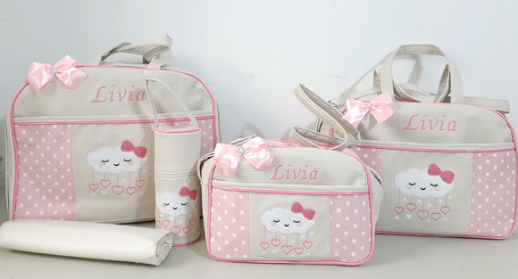 Kit Bolsas Maternidade Bege Nuvem