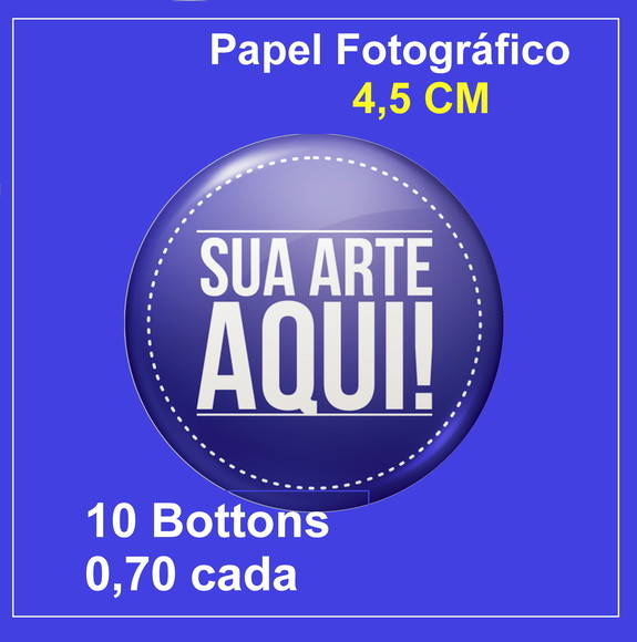 Boton Personalizado 4,5cm Alfinete 10 Unidades
