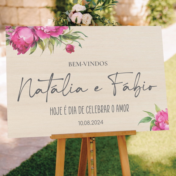 Placa Bem Vindos Casamento Noivado Festa Personalizada
