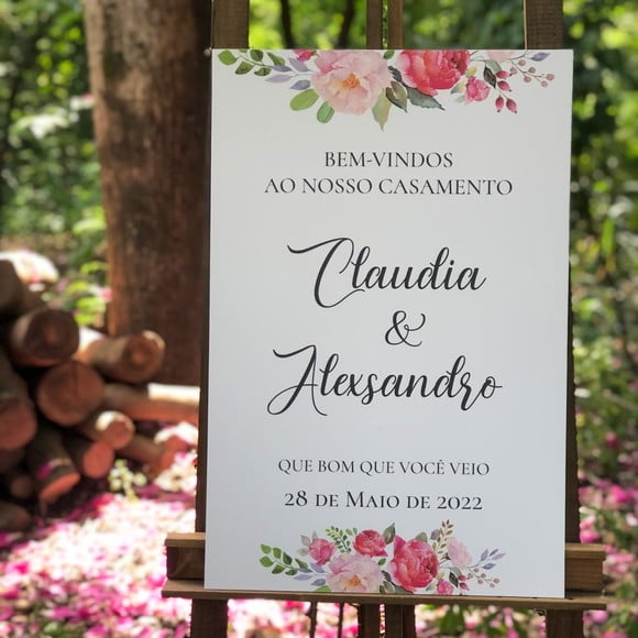 Placa Casamento Bem-vindos Casamento Personalizada