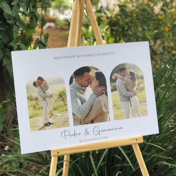 Placa Casamento Personalizada Fotos dos Noivos Pre Wedding