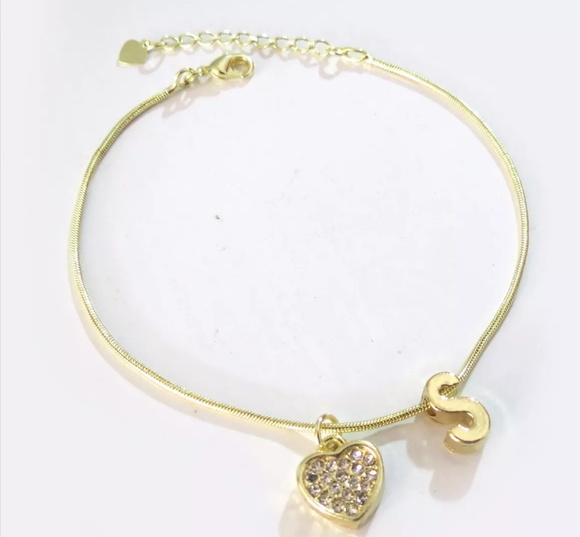 10 Pulseiras Madrinha Lembrança Iniciais Letra Folheada Ouro