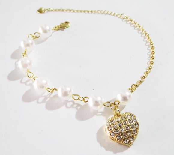 Pulseira Madrinha Lembrancinha Casamento Perola Folheado 18k