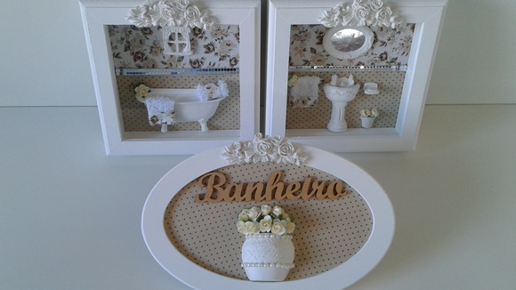 Jogo De Placa E Quadros para Banheiro