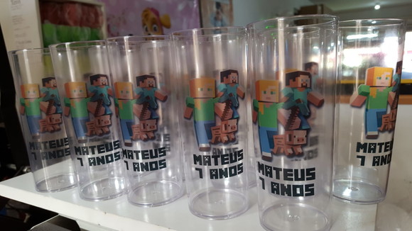 Copos Long Drink Cristal Minecraft