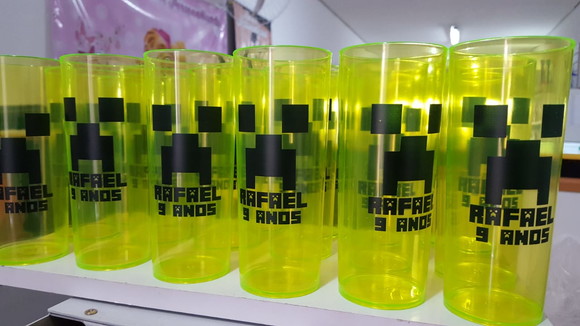 Copos Long Drink Minecraft Neon