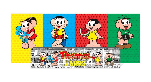 Super Kit Turma da Mônica Painel + Fechamento de Mesa