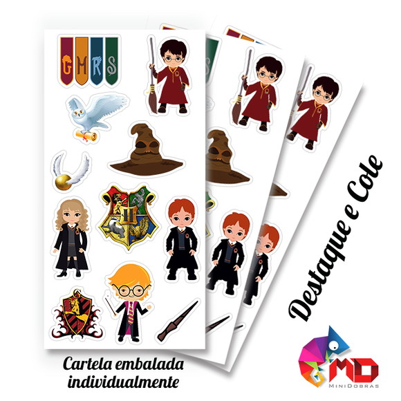 Cartela de Adesivos Harry Potter