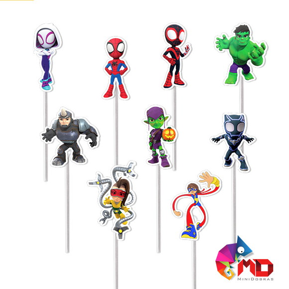 Tag no Palito para Docinhos Spidey e Seus Amigos Espectacula