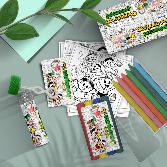 Kit Massinha + Giz + Bolha - Turma da Monica Personalizado