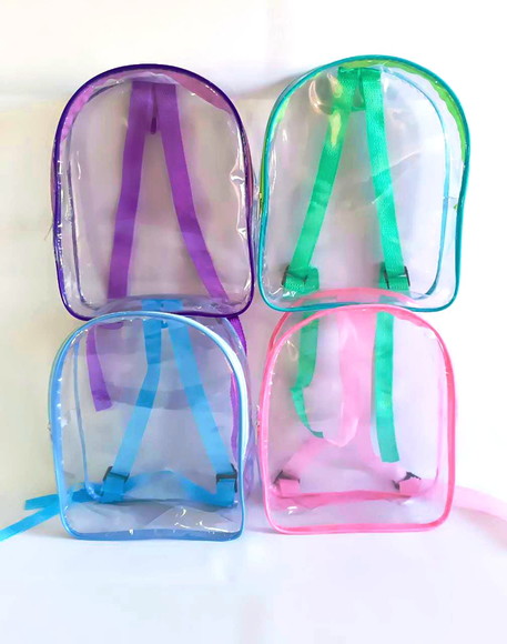15 Mochilas Plastico Cristal Cores Variadas
