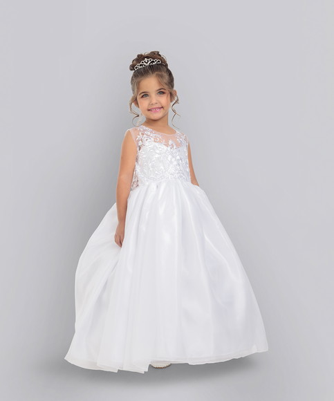 Vestido Infantil Princesa Daminha Modelo Lara com Armação