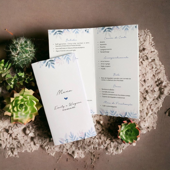 Menu de Casamento Personalizados