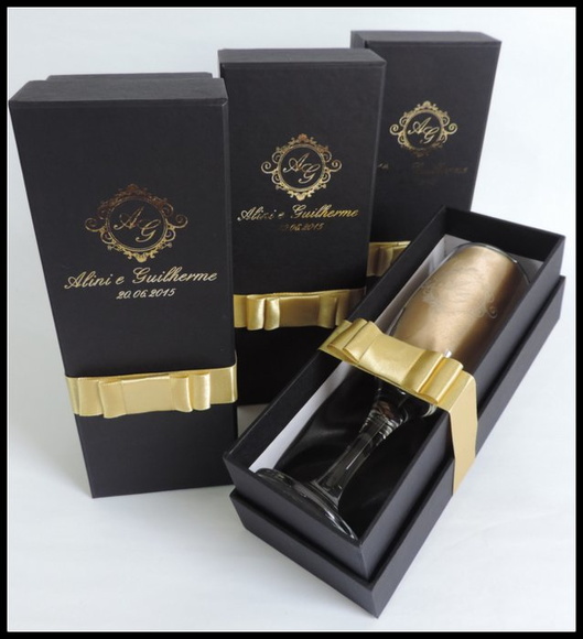 Caixa Presente Elegante para Casamento e Padrinhos
