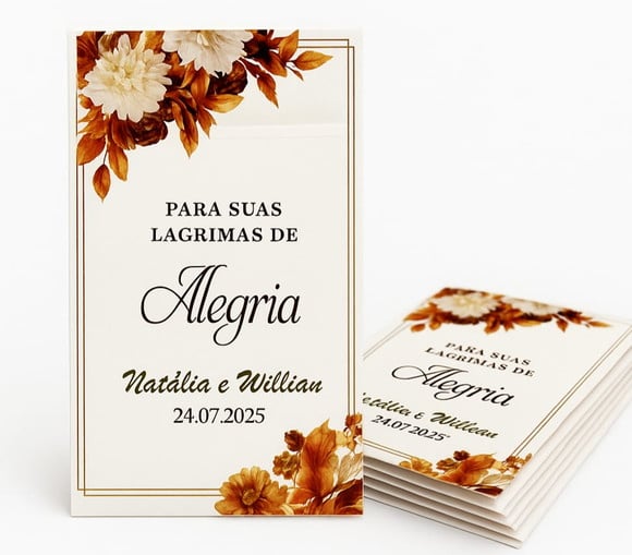 Lenços Casamento Lagrimas de Alegria Kit Personalizado