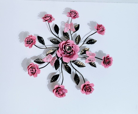 Lustre Mandala com Flores e Borboletas